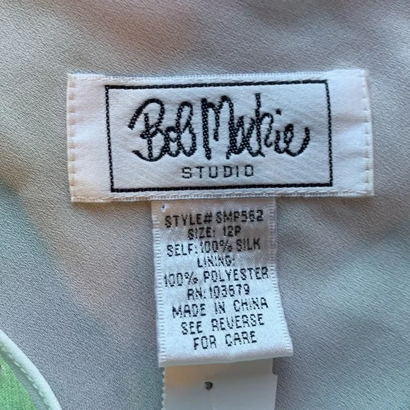 NEW Bob Mackie silk pastel floral blouse 12P - Picture 6 of 10